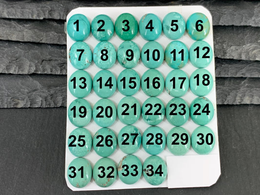 Turquoise oval 10x12mm cabochon - Calibrated cabochons