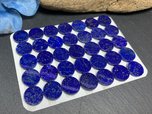 Flat Lapis Lazuli round 10mm cabochon- Calibrated cabochons