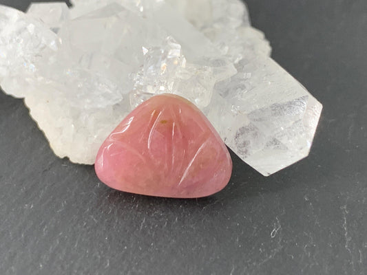 Carved Tourmaline 10x14x3mm cabochon