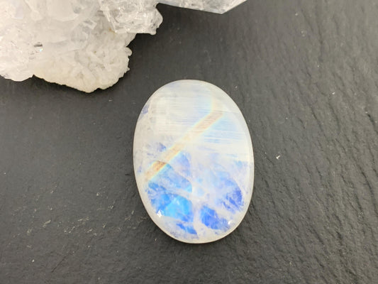 Rainbow Moonstone 22x16x6mm cabochon