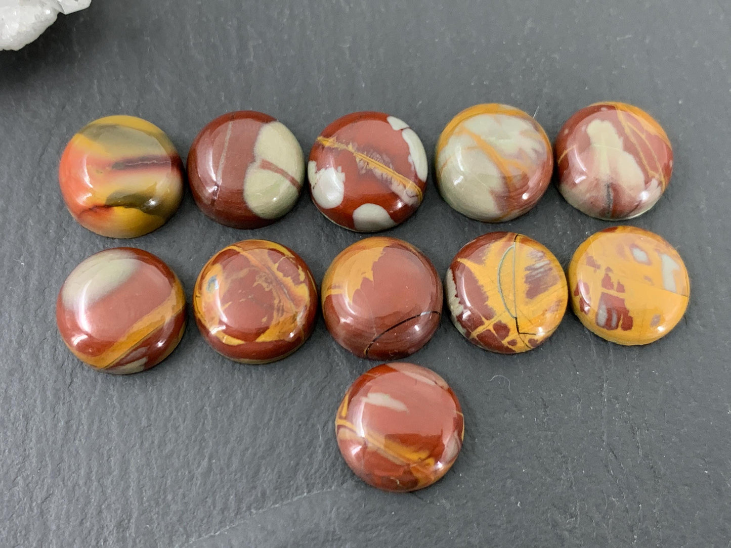 Mookaite Jasper round 12mm cabochon