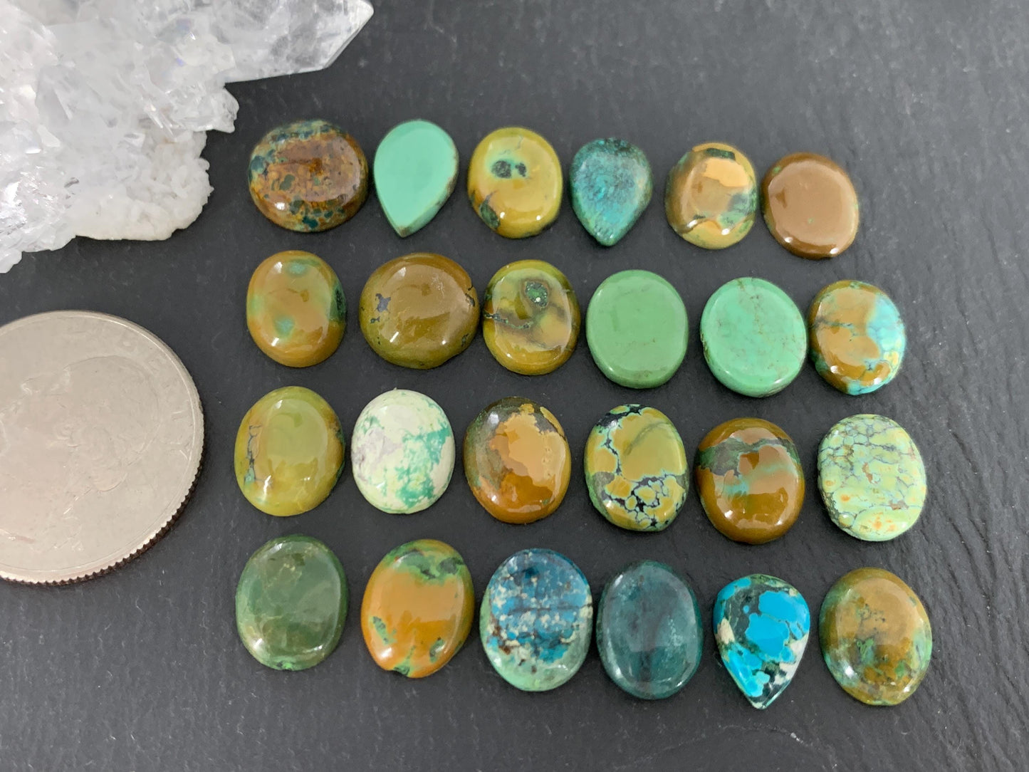 Tibetan Turquoise oval, pear 10-11mm long cabochon/ Select your cabochon