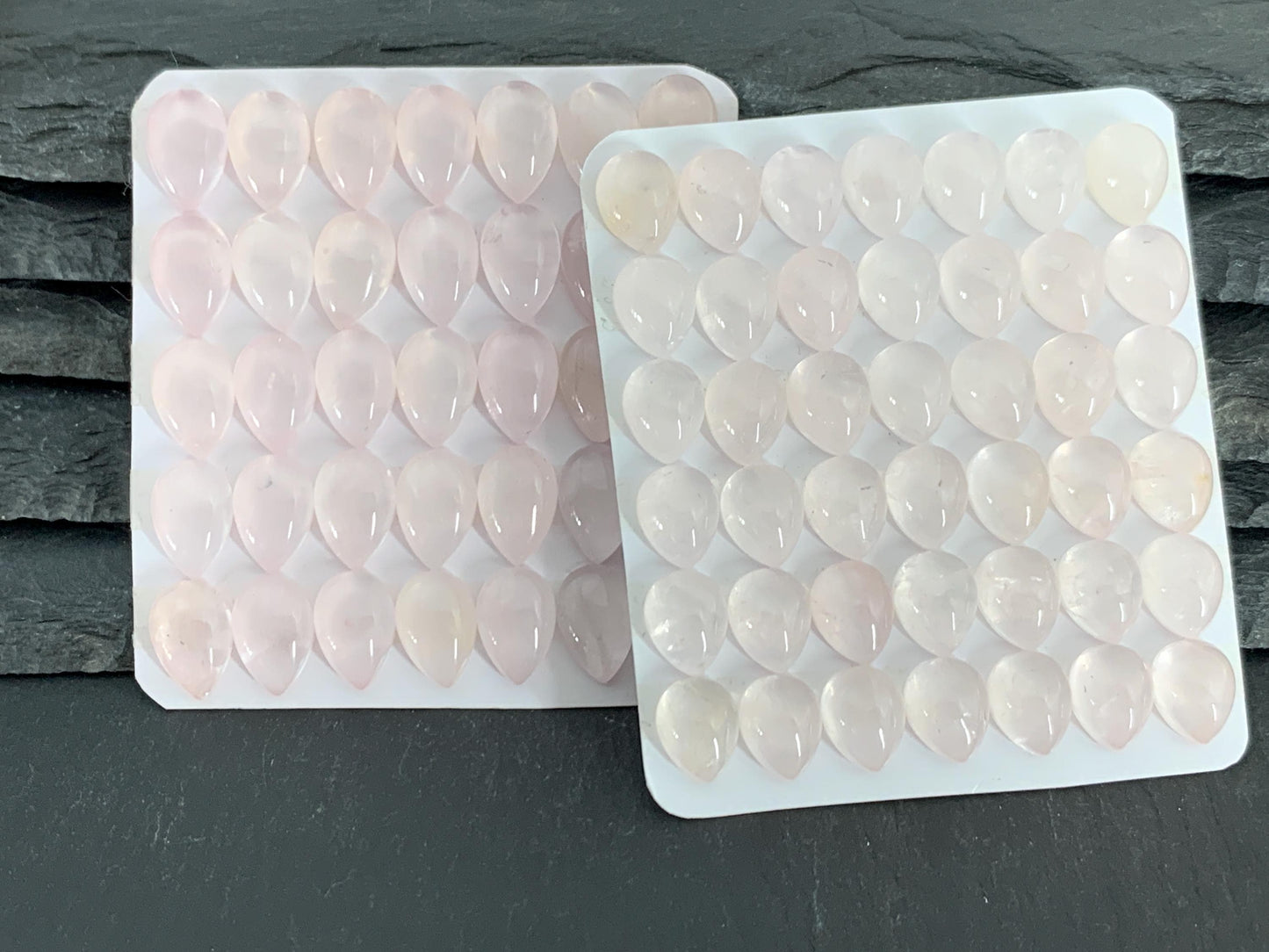 Rose Quartz pear 8x10mm, 8x12mm cabochon - Calibrated cabochons
