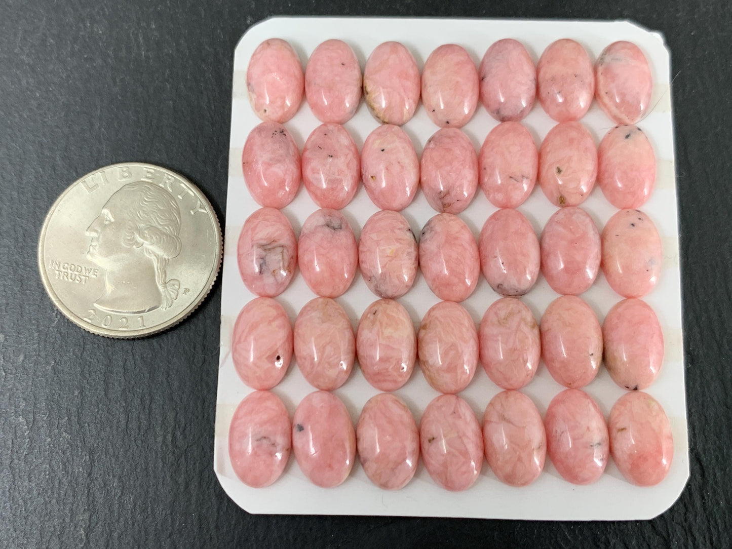 Rhodochrosite oval 8x12mm cabochons - Calibrated cabochons