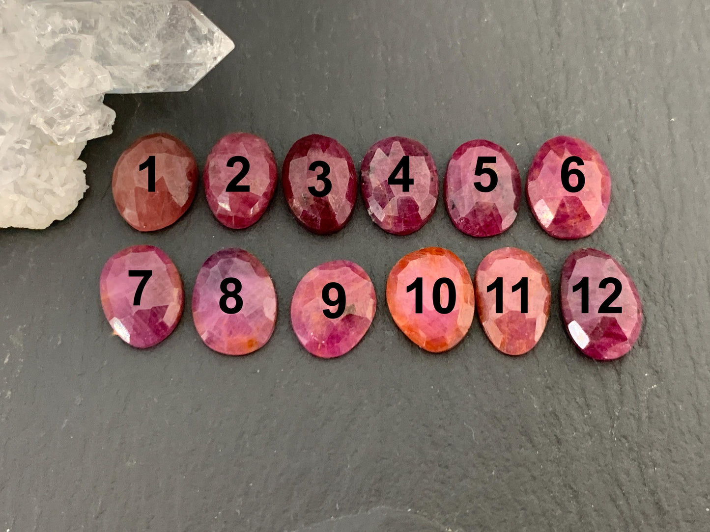 Faceted Ruby 10-12mm long Cabochon