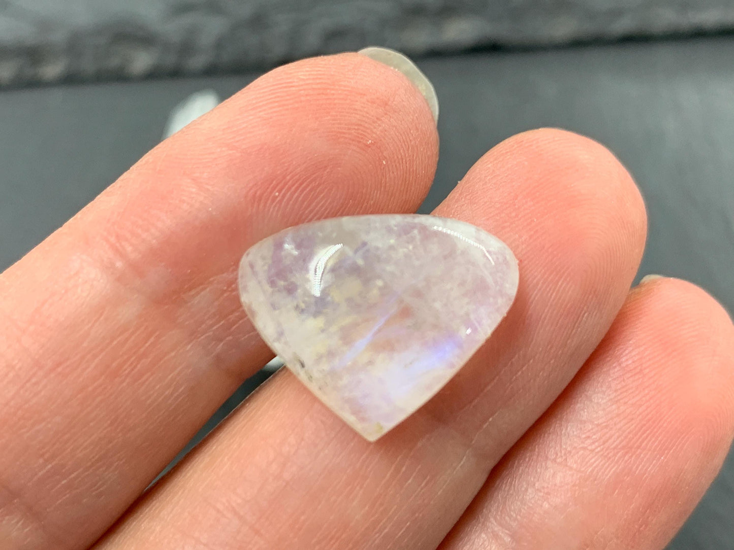Rainbow Moonstone 17x15x6mm cabochon