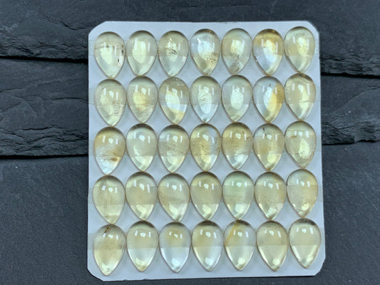 Citrine pear 8x12mm cabochon - Calibrated cabochons
