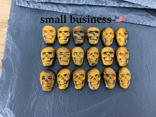Tiger eye skull 15x22mm cabochon