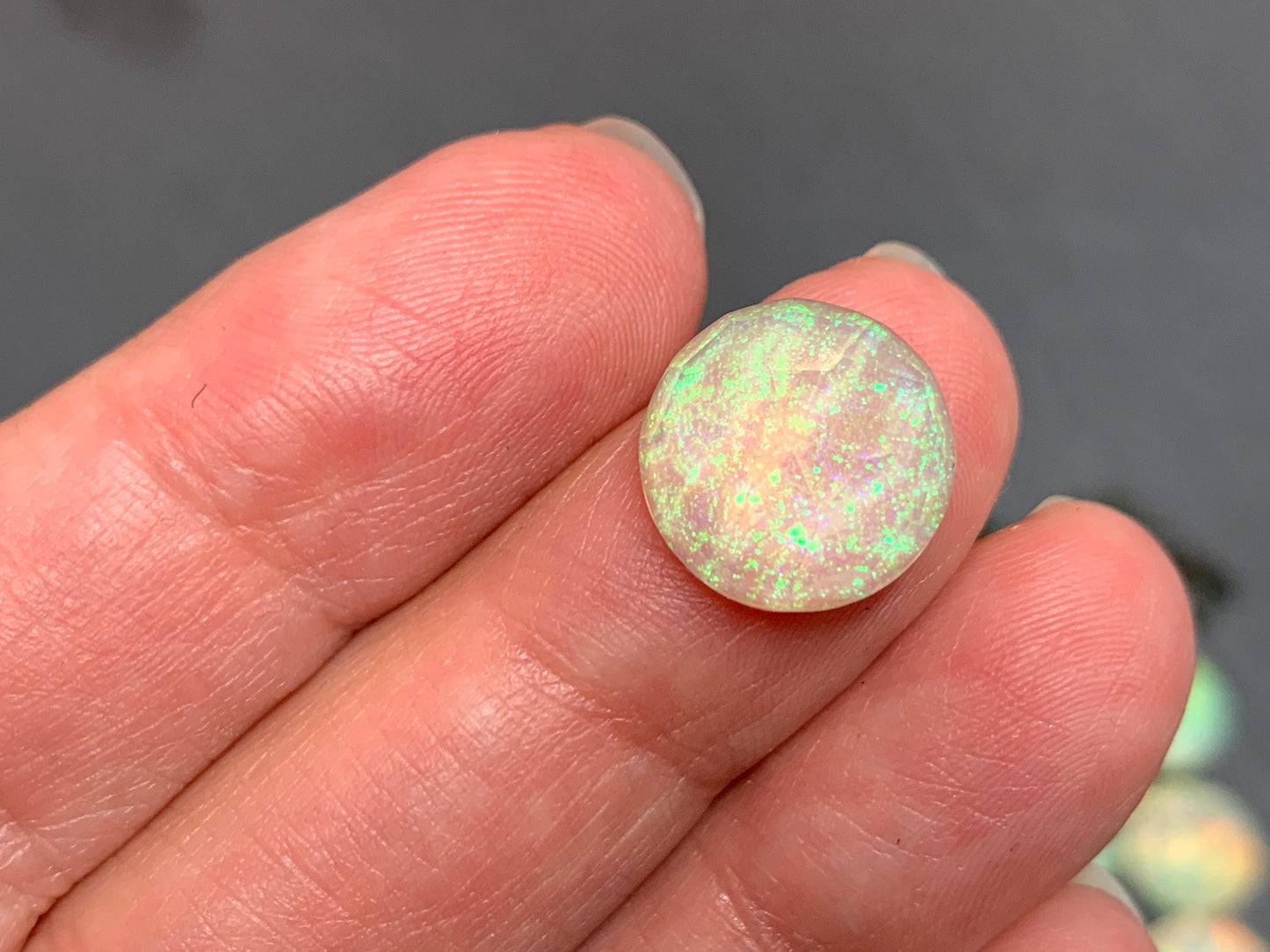 Faceted  Monarch Opal round 12mm cabochons - Doublet cabochons