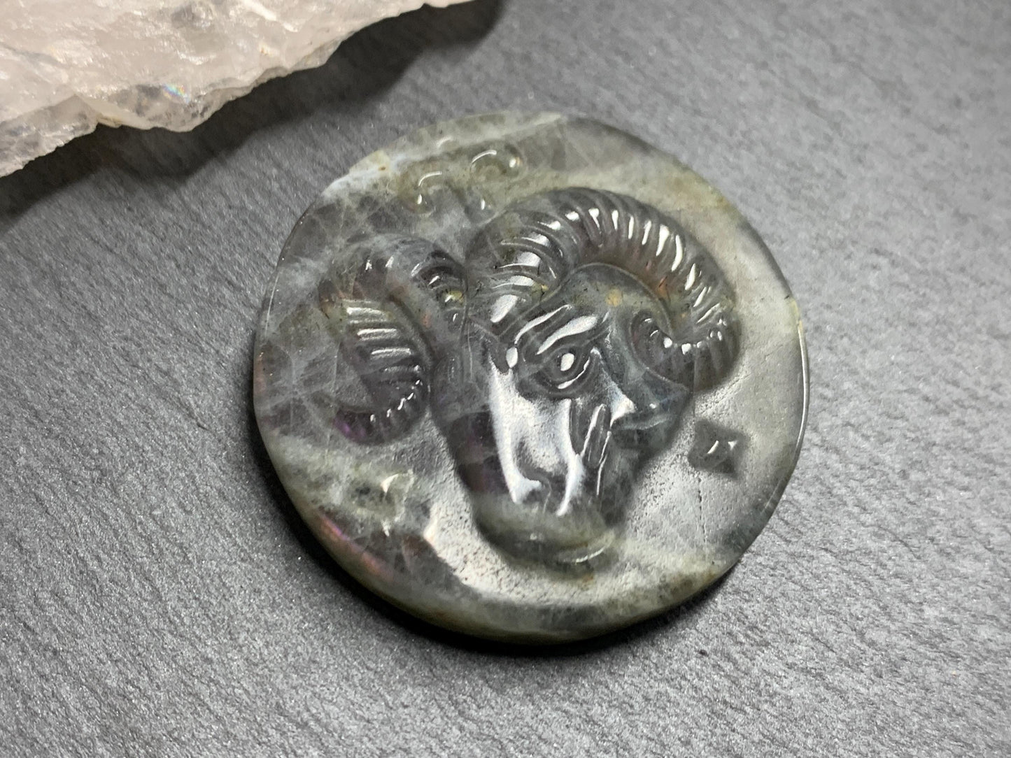 Aries Purple Labradorite Zodiac Signs - Zodiac Constellations Carving