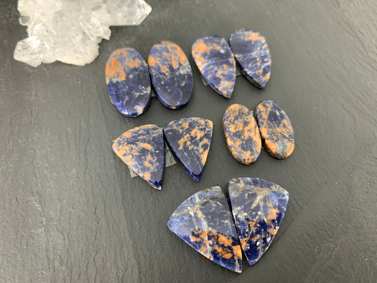 Sodalite Pairs 18-24mm long Cabochon *