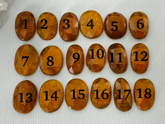 Faceted Orange Kyanite oval 12-13mm long cabochon/ second quality cabochons