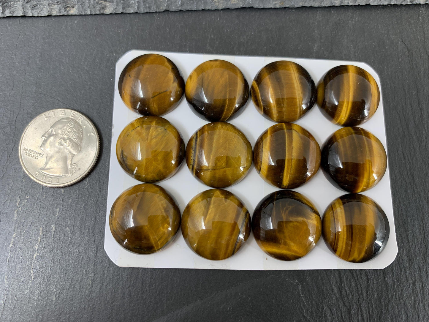 Tiger Eye round 20mm cabochon - Calibrated cabochons