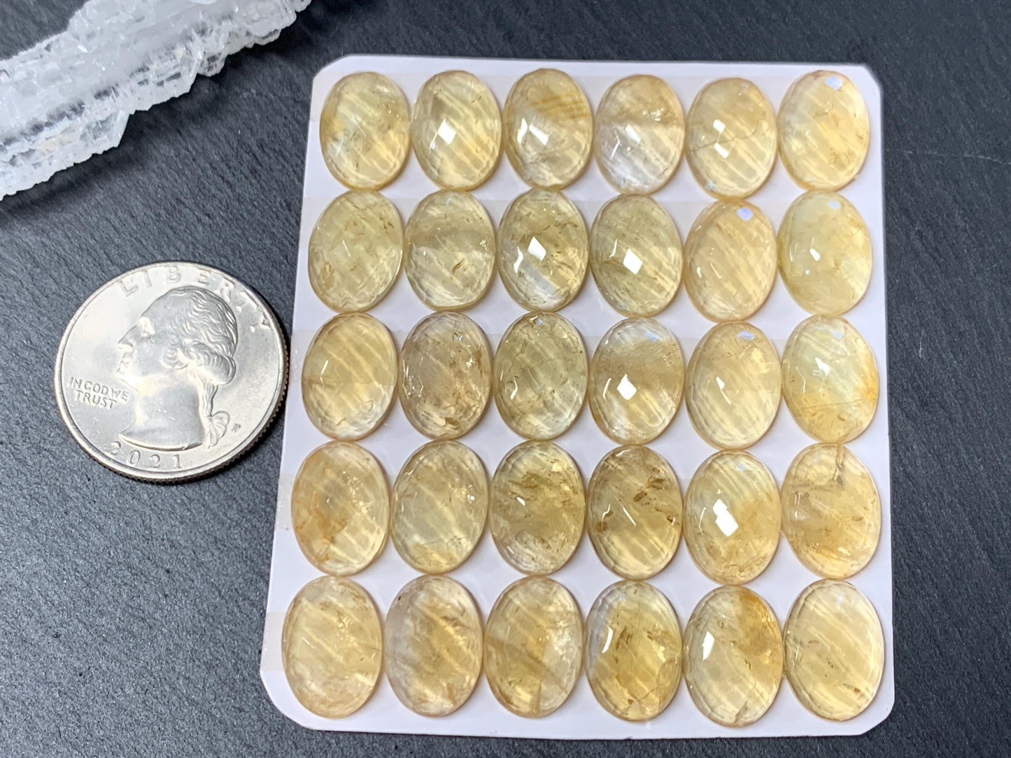 Faceted Citrine oval 10x14mm cabochon