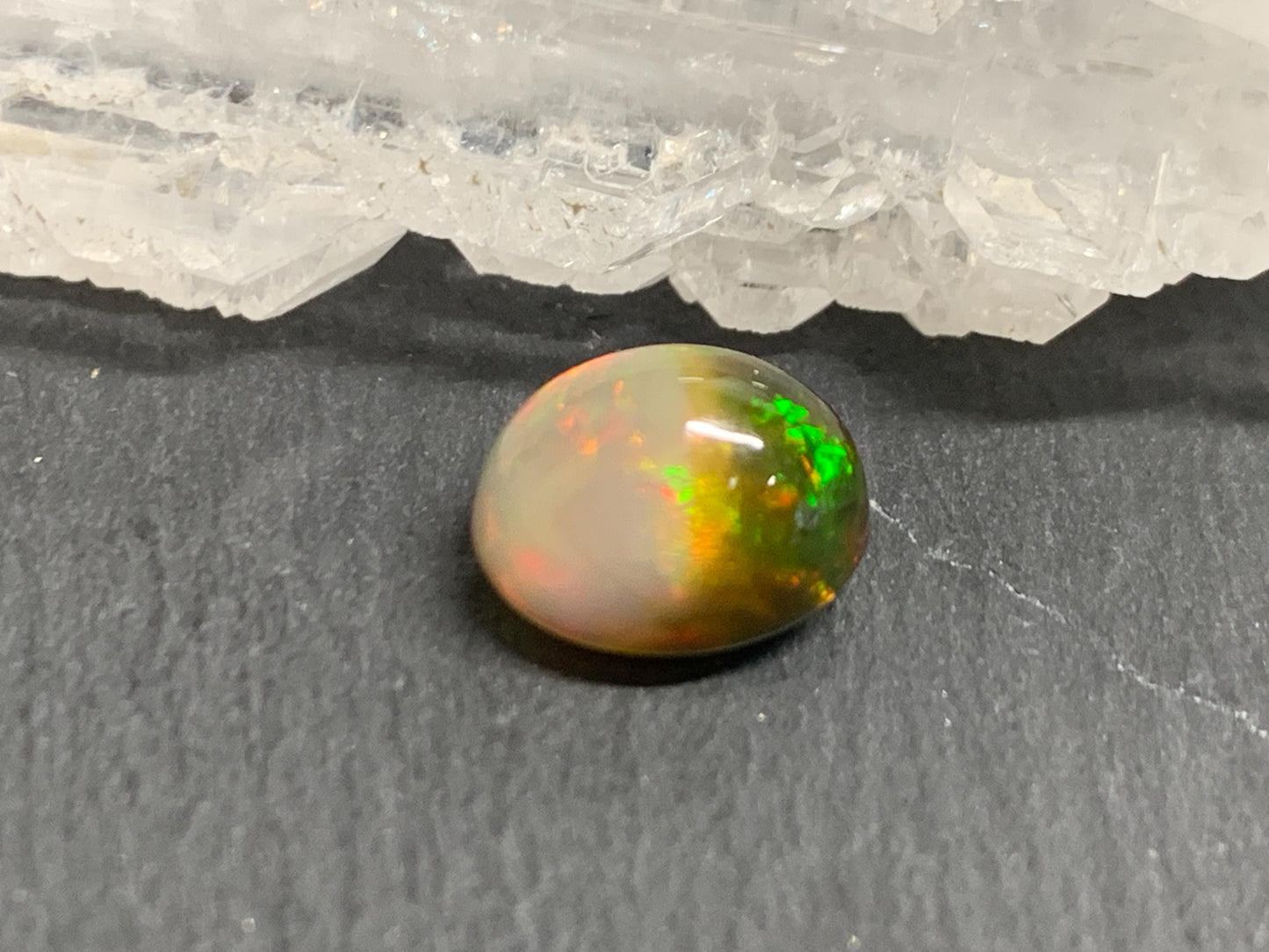 Natural Black Ethiopian Opal oval 8x10x6mm cabochon