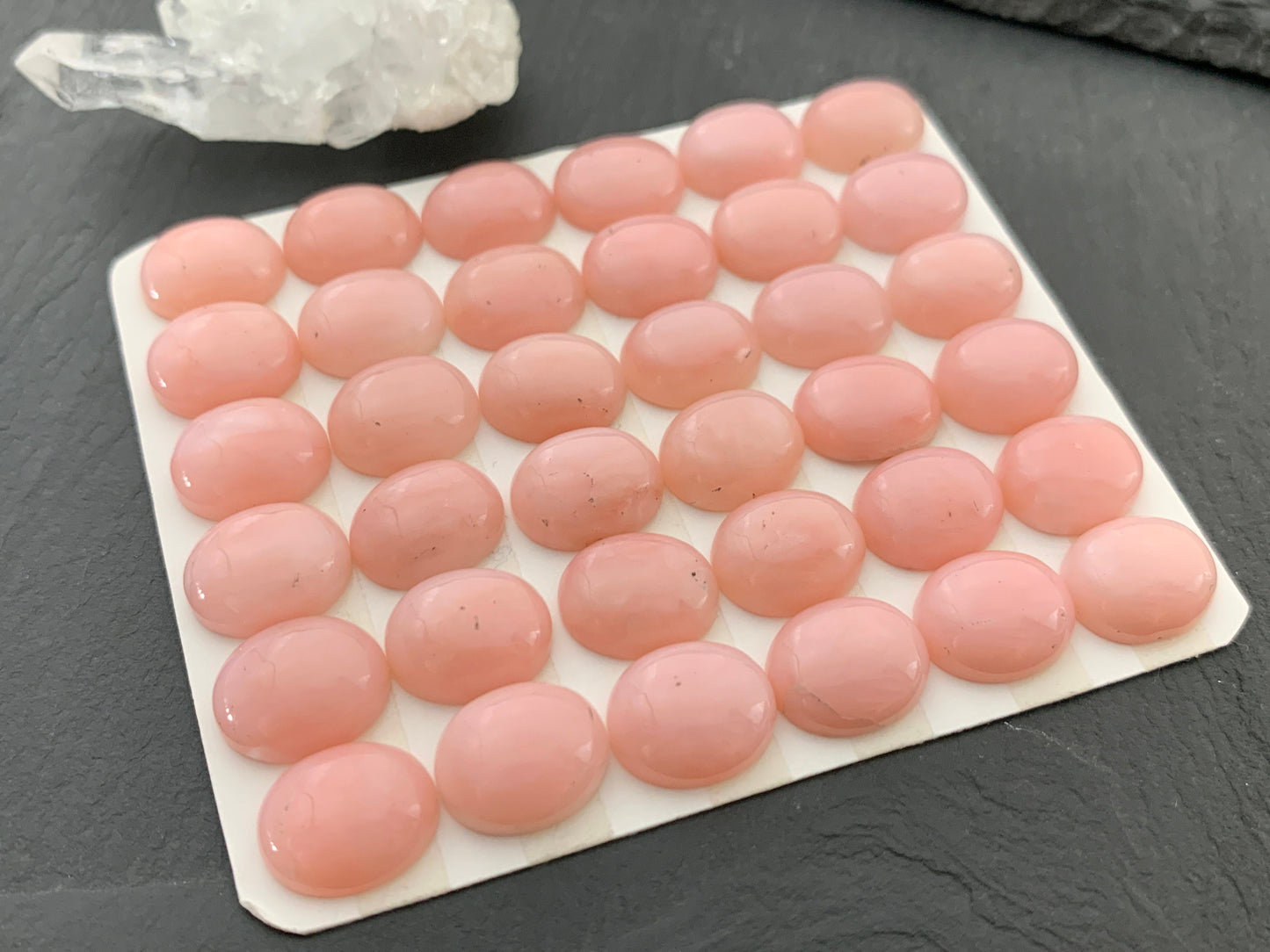 Pink Opal oval 10x12mm cabochon - Calibrated Cabochons