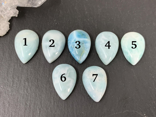 Larimar pear 10x15mm cabochon - Calibrated cabochons