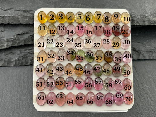 Tourmaline oval 5x7mm cabochon - Calibrated cabochons