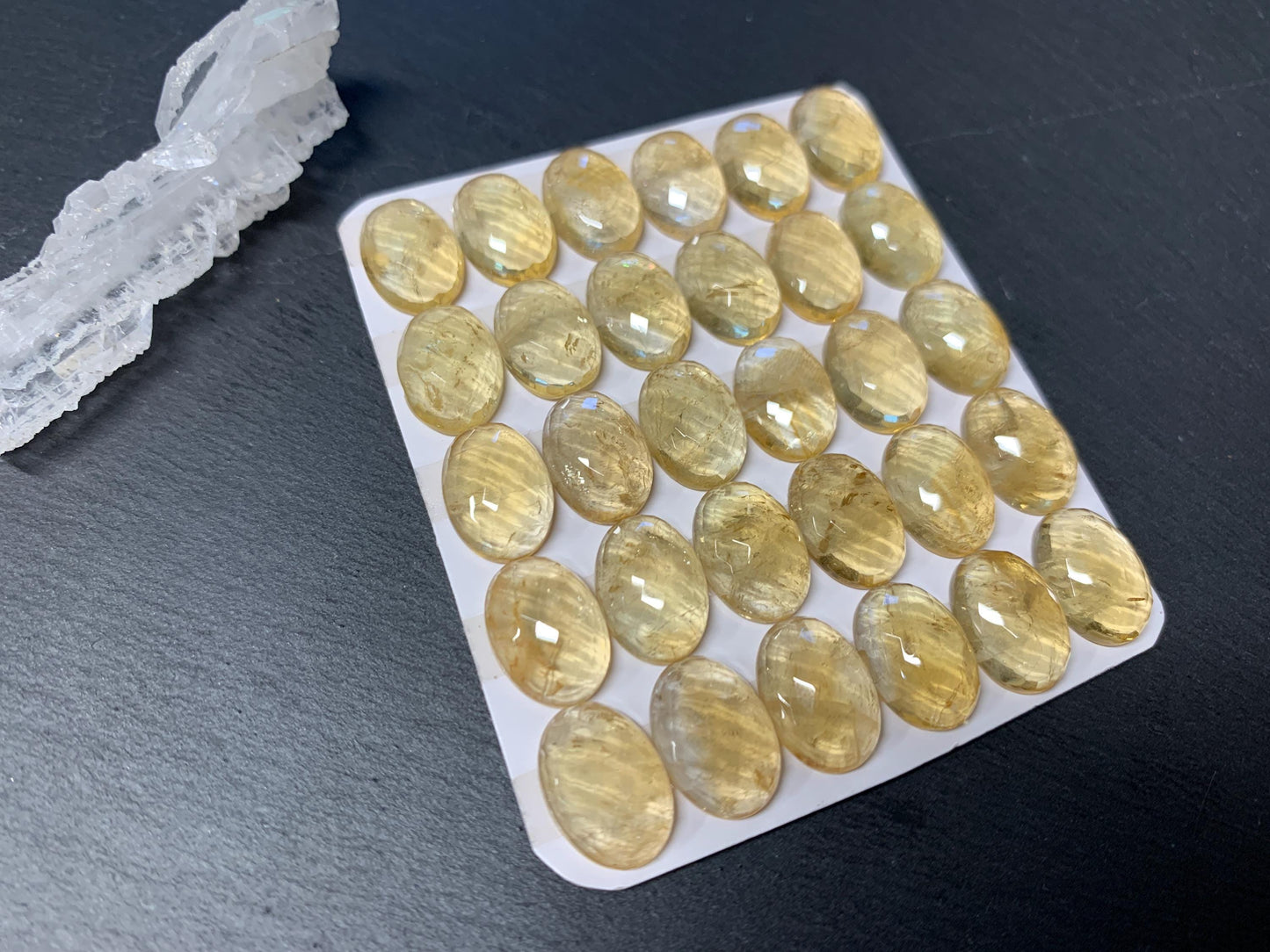 Faceted Citrine oval 10x14mm cabochon