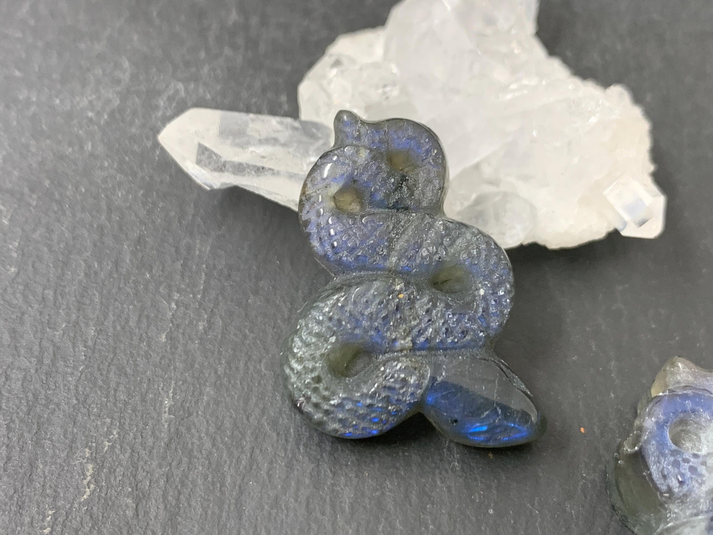 Labradorite Snake Carving - Flat Back Snake carving