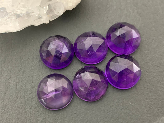 Faceted Amethyst round 12mm Cabochon