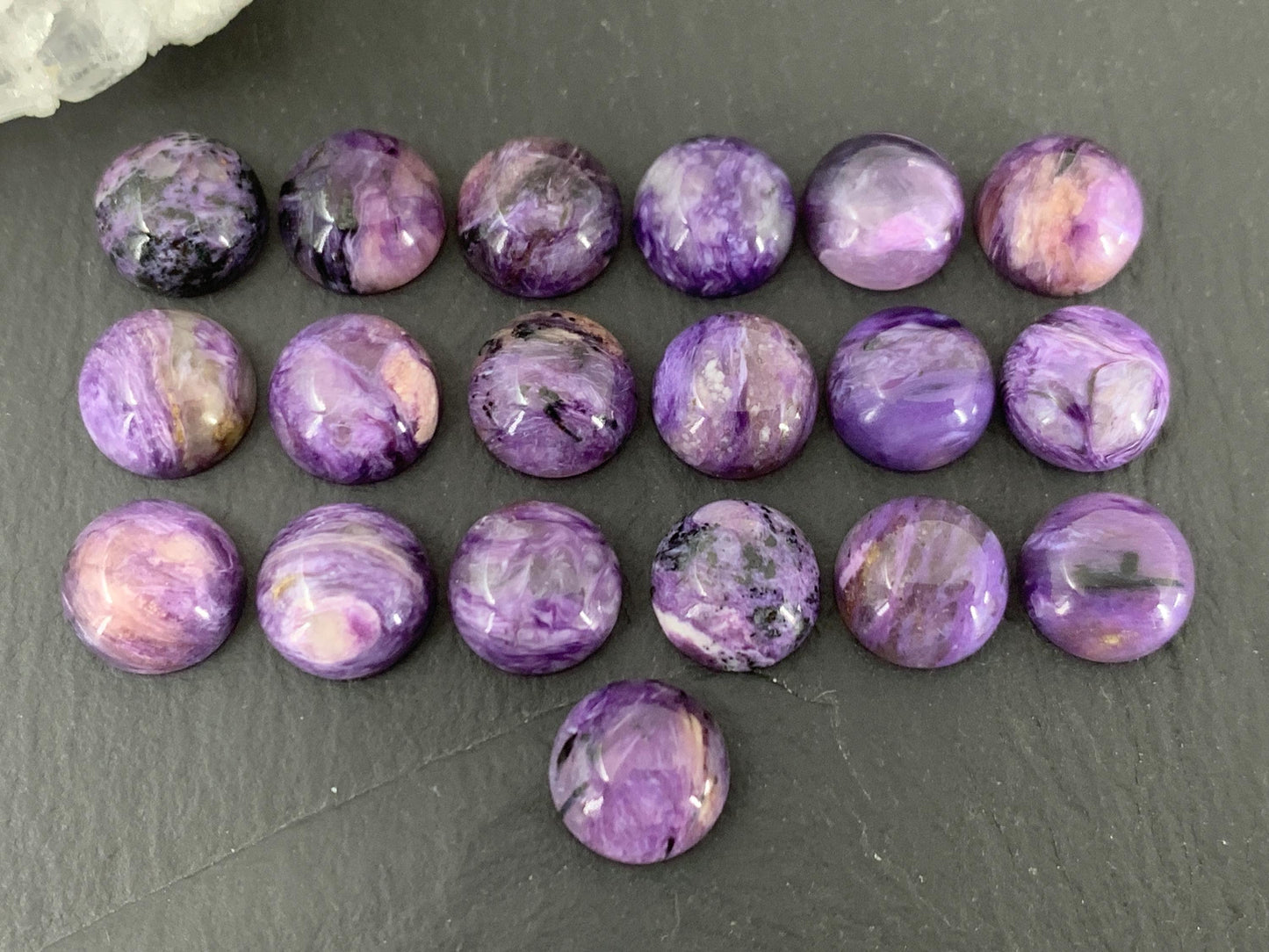 Round Charoite Cabochon 10mm - Calibrated cabochons