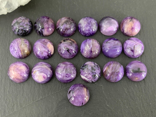 Round Charoite Cabochon 10mm - Calibrated cabochons
