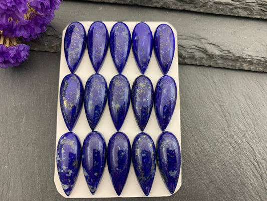 Lapis Lazuli pear 10x25mm cabochon - Calibrated cabochons