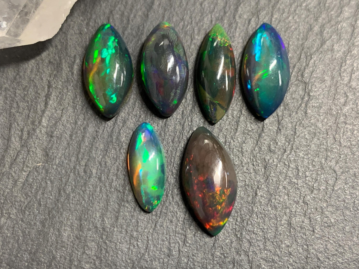 Natural Ethiopian Black Opal 12-15mm long cabochon/ Select your cabochon