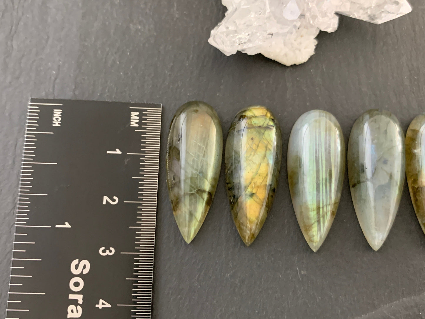 Labradorite pear 12x30mm Cabochon  - Calibrated Cabochons