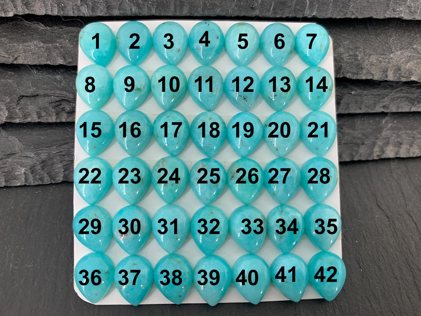 Amazonite pear 8x10mm cabochon - Calibrated cabochons