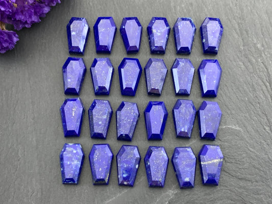 Faceted Lapis Lazuli coffin 10x16mm cabochon