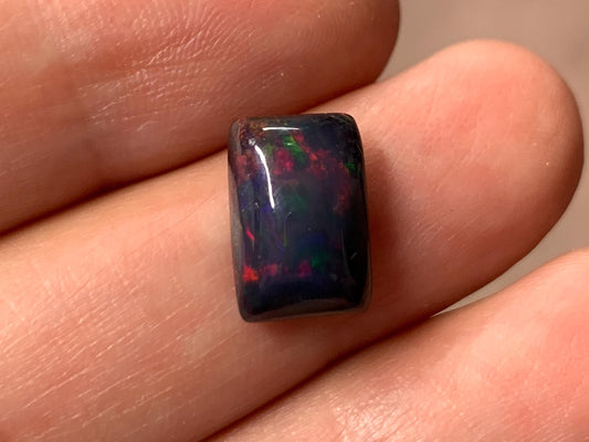 Black Ethiopian Opal rectangle 9x12x4mm cabochon