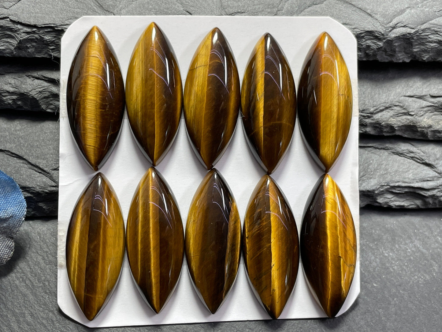 Tiger Eye Marquise 12x30mm cabochon