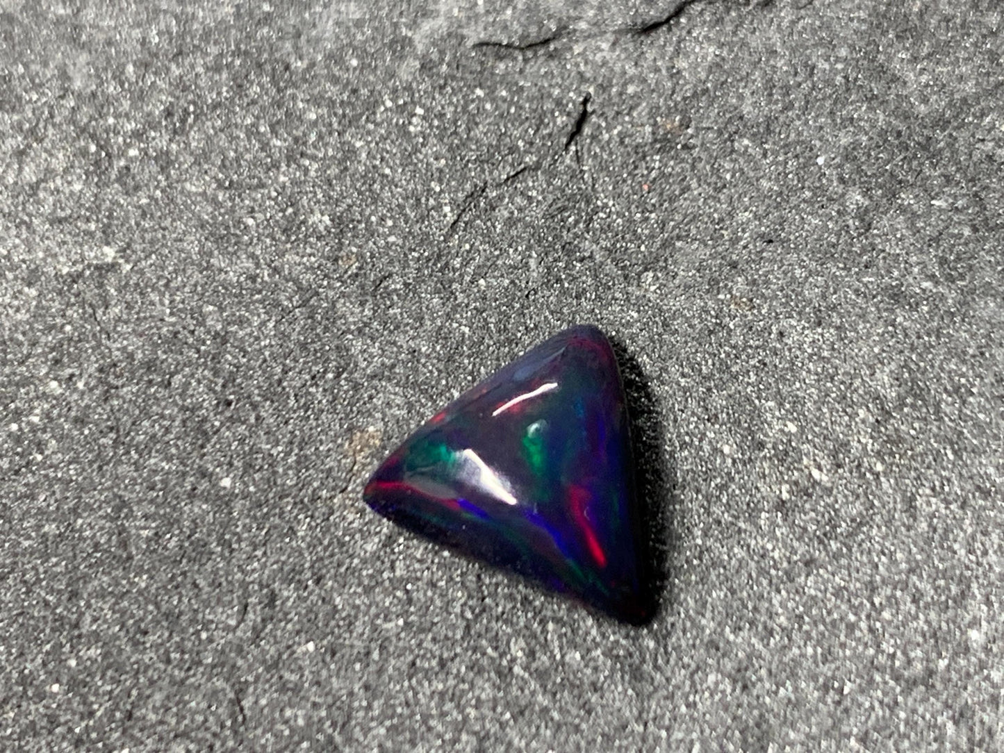Black Ethiopian Opal triangle 9x9x4mm cabochon