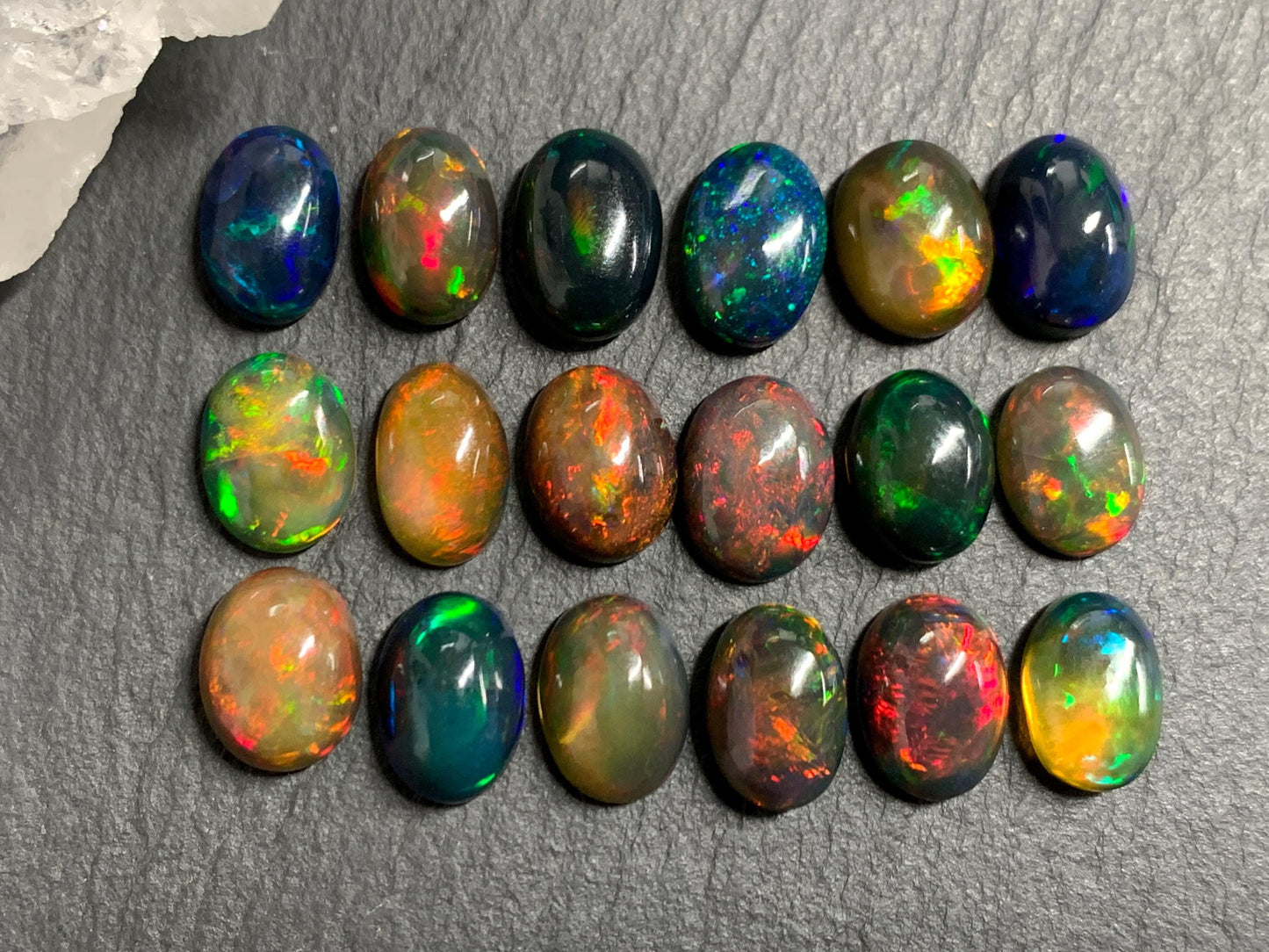 Natural Ethiopian Black Opal 11-12mm long cabochon/ Select your cabochon