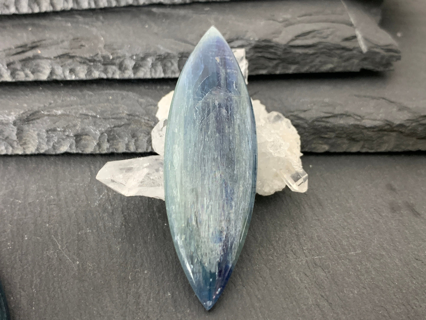 Large Marquise Kyanite Cabochon - Rare African Gemstone
