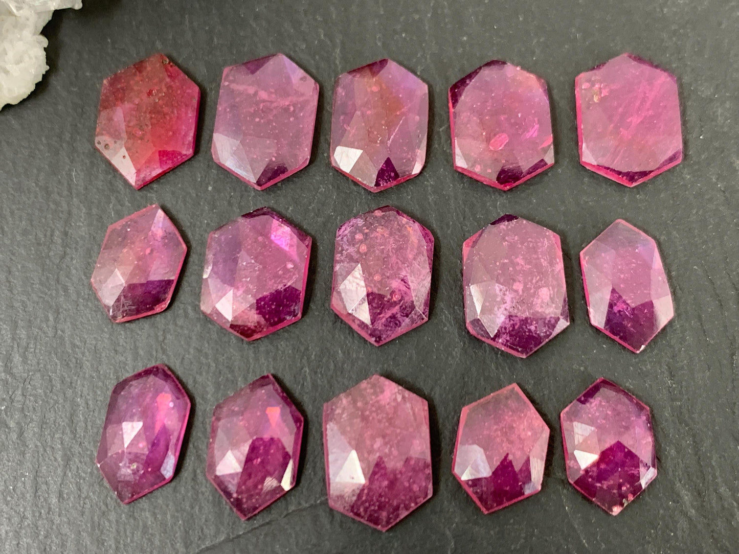 Faceted Thailand Pink Sapphire 11-13mm long cabochon