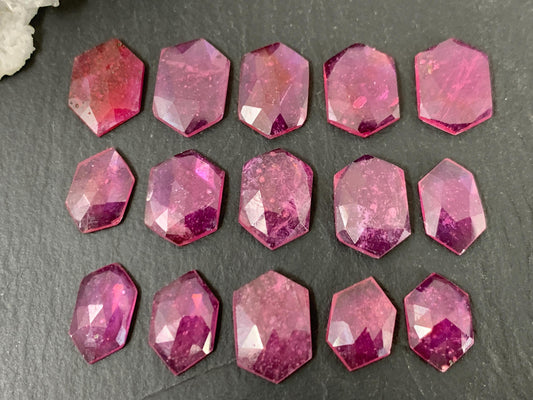 Faceted Thailand Pink Sapphire 11-13mm long cabochon
