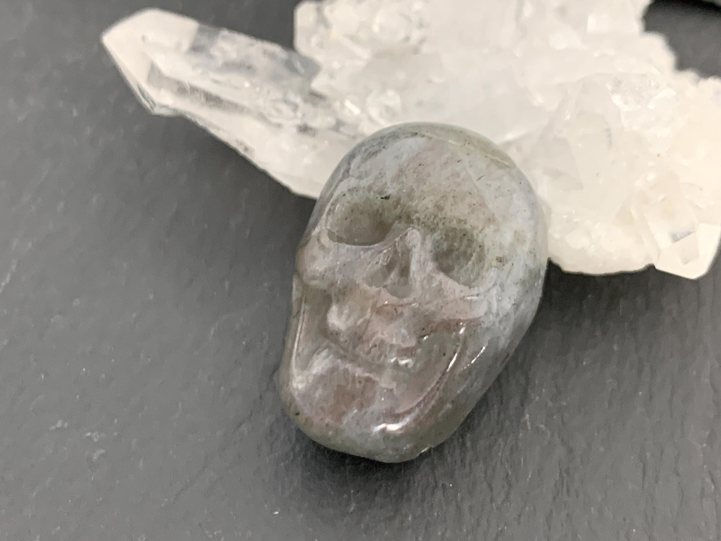 Labradorite Skull Cabochon 15x21mm, Labradorite Skull, Natural Gemstone, Halloween Jewelry, Handcrafted Accessory