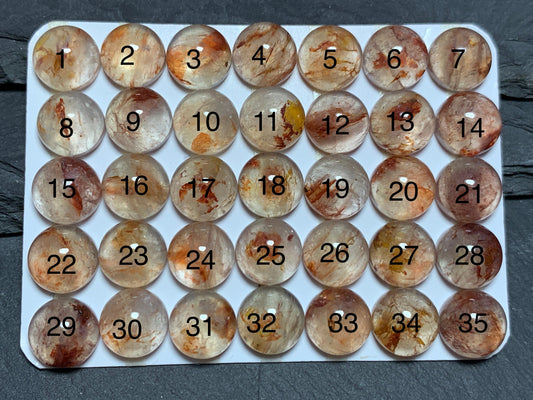 Blood Quartz round 10mm cabochon - Calibrated cabochons