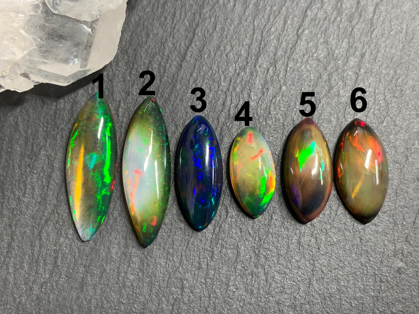 Natural Ethiopian Black Opal 15-24mm long cabochon/ Select your cabochon