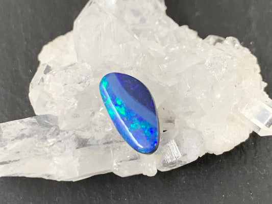 Natural Australian Opal Doublet 6x12x4mm Free Form Cabochon – Colorful Gemstone
