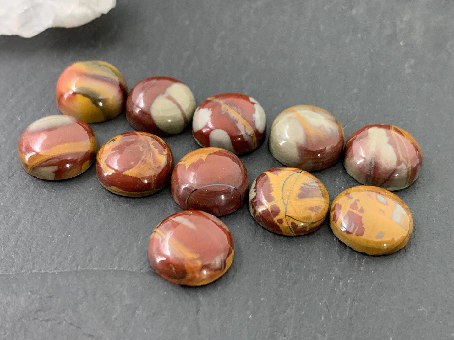 Mookaite Jasper round 12mm cabochon
