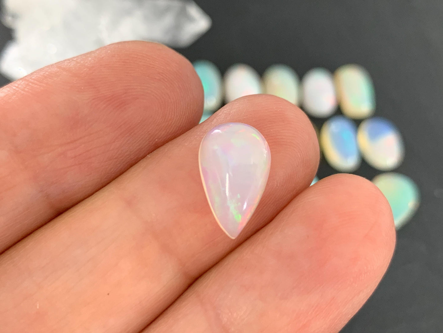 Ethiopian Opal 11-12mm long cabochon