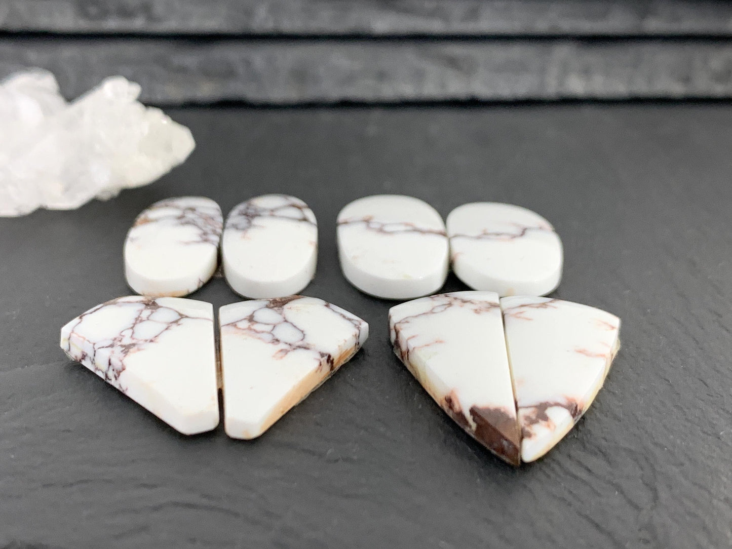 Wild Horse Jasper 24-28mm long cabochon pair