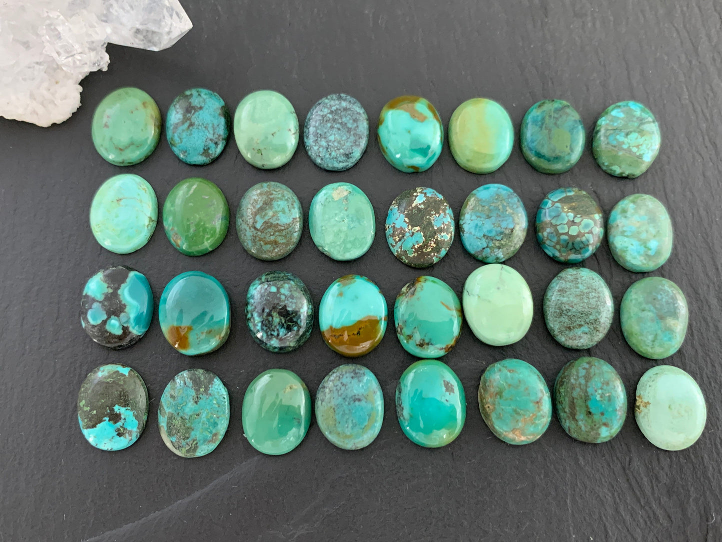 Tibetan Turquoise 10x12mm oval cabochon