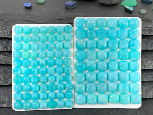 Amazonite square 6mm, 8mm cabochon - Calibrated cabochons