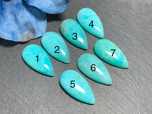 Amazonite pear 11x21mm cabochon - Calibrated cabochons