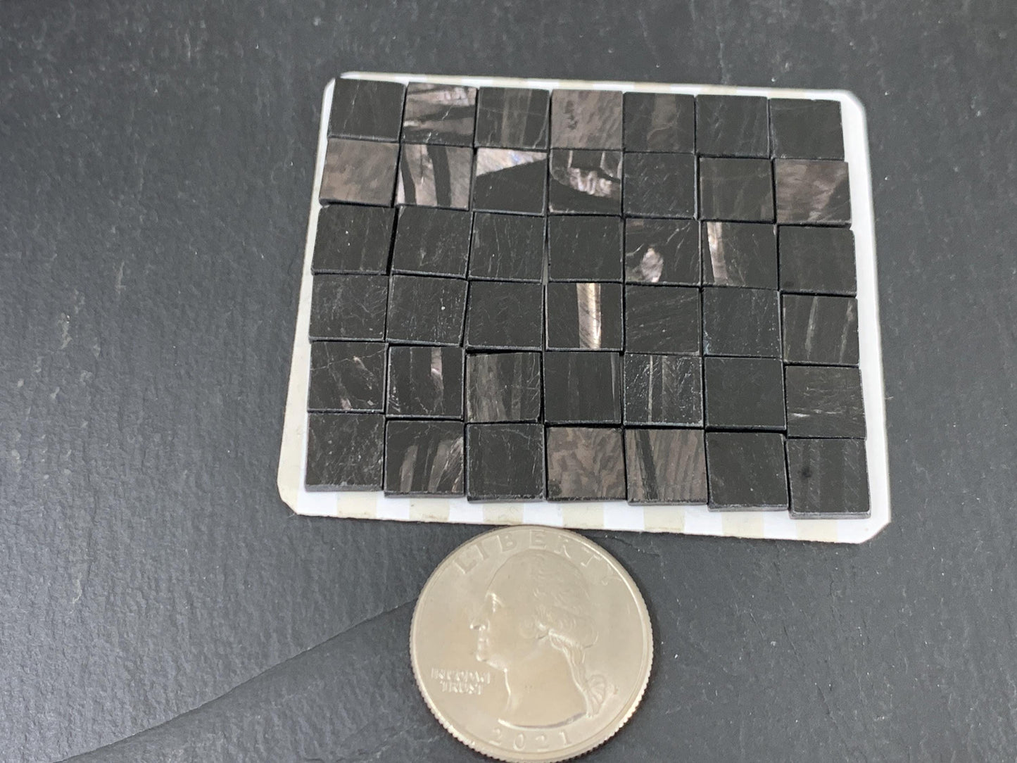 Flat Hypersthene square 10mm cabochon - Calibrated cabochons